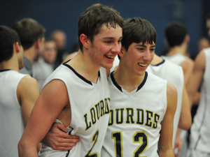 Justin and Kyle after the win
